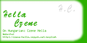 hella czene business card